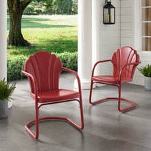 Load image into Gallery viewer, Karim Metal Patio Dining Chair Set of 2 Dark Red(1617RR)
