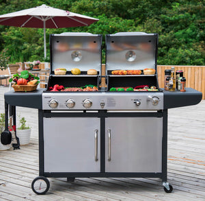 Performance 3-Burner Liquid Propane Gas/ Charcoal Combo Grill #3077