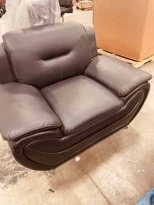 45" Black faux leather armchair