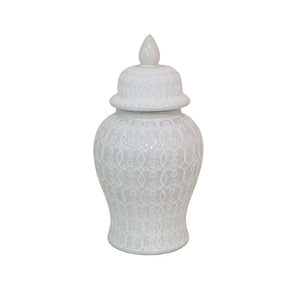 19" H x 10" W x 10" D White Jorge Ceramic Temple Jar 182CDR