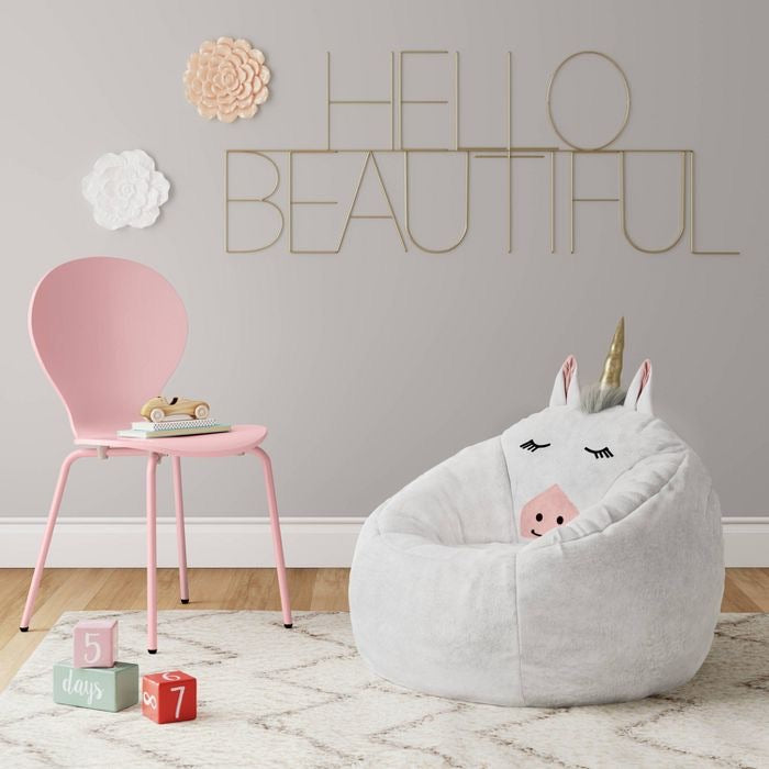 Pillowfort Bean Bag Pouf White Unicorn(1195)