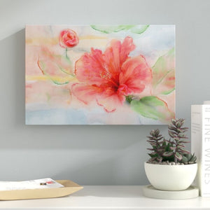 'Hibiscus' Graphic Art Print on Wrapped Canvas #376HW