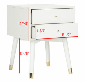 *AS IS* Lyla 2 Drawer Nightstand-White #36-NT