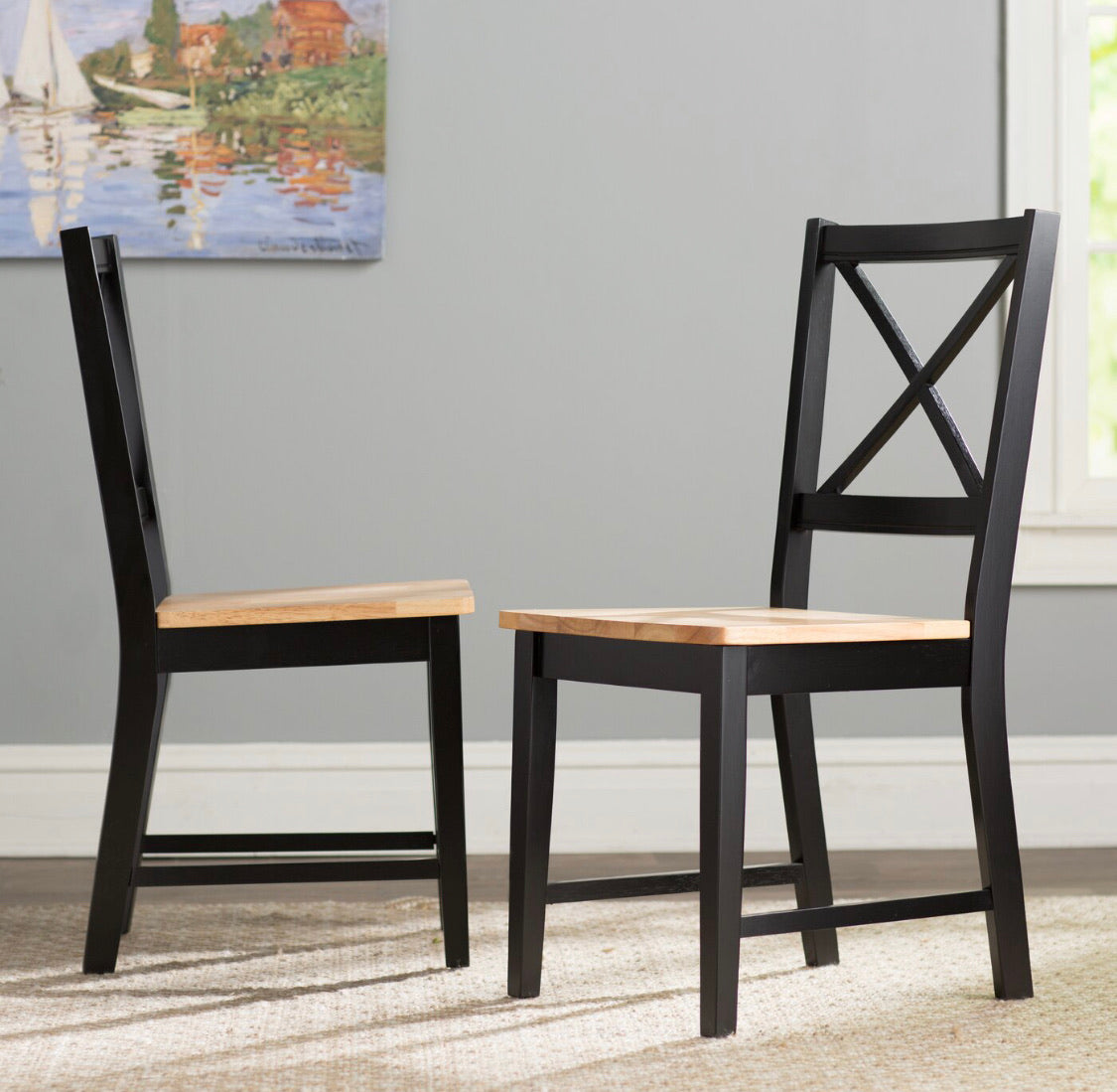 Powe Solid Wood Dining Chair set of 2 #19-NT