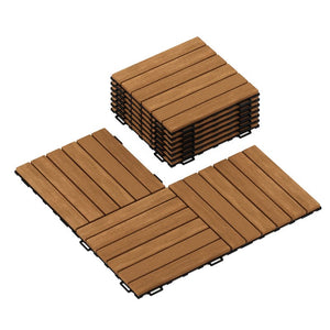 Tavon 12" x 12" Wood Interlocking Deck Tile in Honey Oak