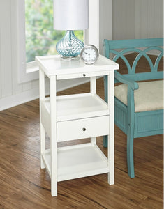 Largo Side Table with Expandable Top-White #3039 *AS IS