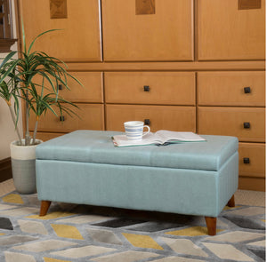 Harper Storage Ottoman-light blue #3106