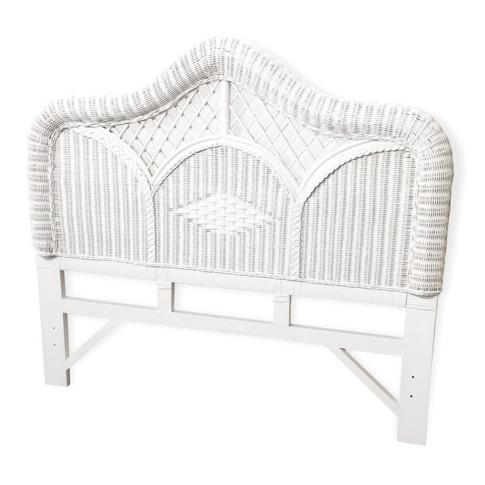 Cleary Wicker Panel Headboard Queen White