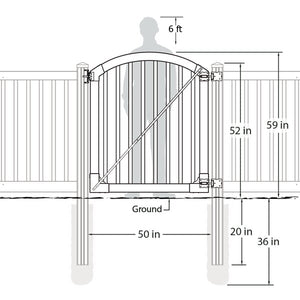 4.5 ft. H x 4 ft. W Traditional Yard and Pool Gate #173HW