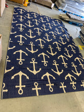 Load image into Gallery viewer, Gertmenian &amp; Sons Paseo Maritime Anchors Navy/Grain 8ft 9in. x 13 ft 1 in. Indoor/Outdoor Area Rug #5NT
