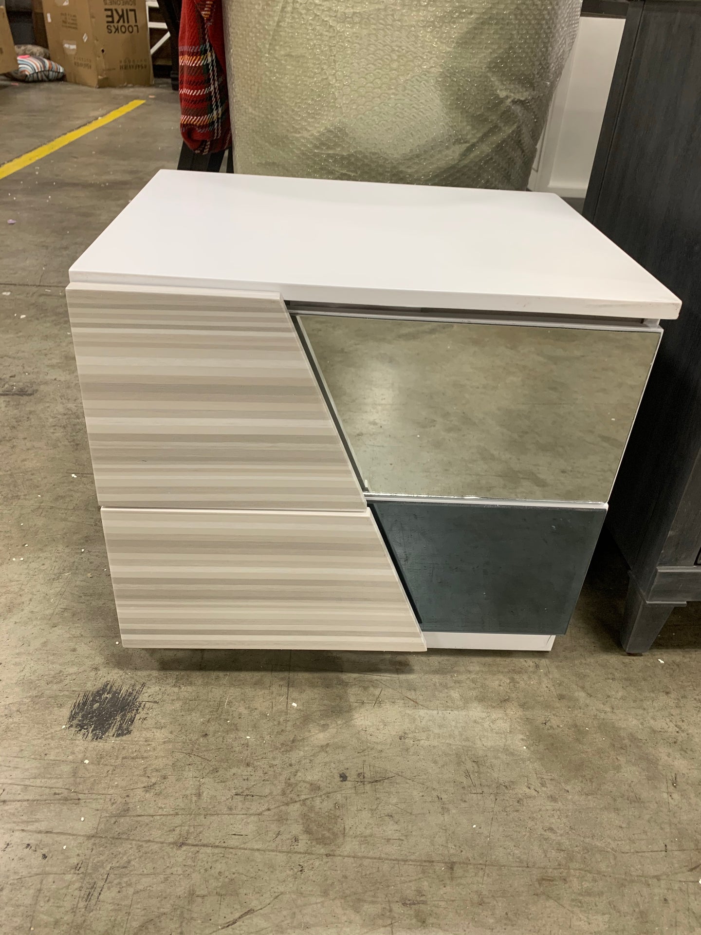 Mirrored 2 Drawer Nightstand
