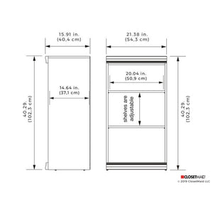 Modular Storage 21. 38" Stackable Shelf Unit White(426)