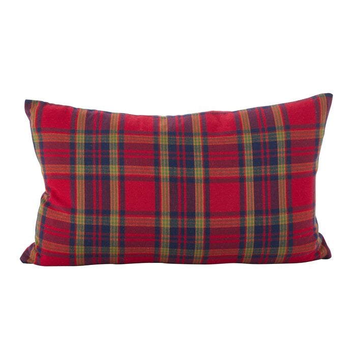 Alvaro Cotton Down Plaid Lumbar Pillow 113 DC