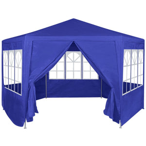 vidaXL Marquee with 6 Side Walls Party Tent  Blue 6.6'x6.6'(1940RR)
