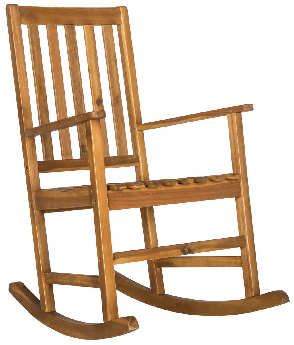 Barstow Natural Brown Acacia Wood Outdoor Rocking Chair #495HW