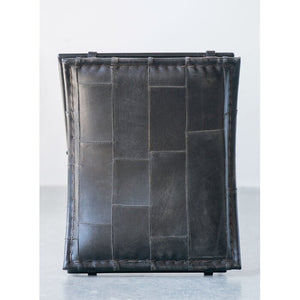 Karlin Collapsible Leather/Metal Vanity Stool Gray(282)