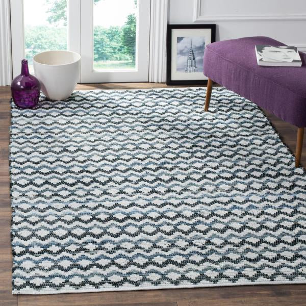Montauk Ivory  Blue/Black 5 ft. x 8 ft. Area Rug 4175RR