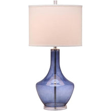 Load image into Gallery viewer, Mercury 33 in. Light Blue Glass Urn Table Lamp with White Shade SB62
