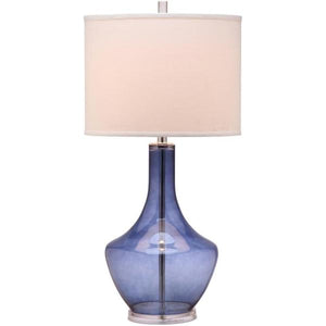 Mercury 33 in. Light Blue Glass Urn Table Lamp with White Shade SB62
