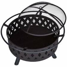 Load image into Gallery viewer, Pure Garden Cross Weave Wood Burning Pit 32” Black Steel(1814RR)
