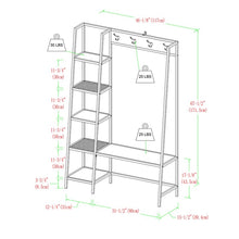 Load image into Gallery viewer, Ada Hall Tree and Shoe Storage Gray Wash(1268)

