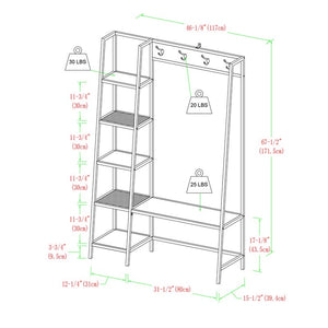 Ada Hall Tree and Shoe Storage Gray Wash(1268)