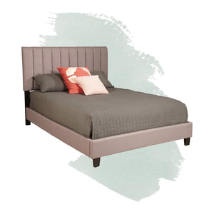 Morgan Queen Upholstered Standard Bed Taupe(1742RR)