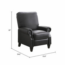 Load image into Gallery viewer, Faux Leather Manual Pushback Recliner Black #612HW
