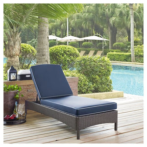 Outdoor Wicker Chaise Lounge - Weathered Brown *AS IS -Missing Cushion COVER #229HW