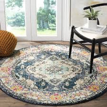 Load image into Gallery viewer, Monaco Navy/Light Blue 3 ft. x 3 ft. Round Area Rug(2103RR)
