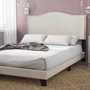 Kiley Upholstered Standard Bed Queen Fog Linen(1801RR)