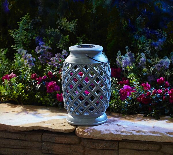 Set of 2 Dennison Solar Gray Powered LED Outdoor Lantern #306-NT (2 boxes)