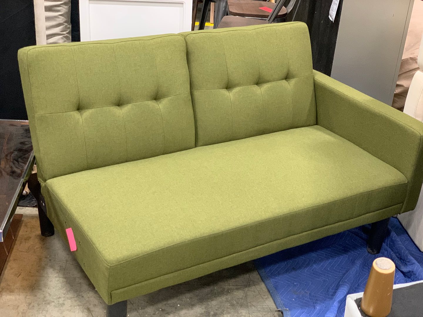 Green Loveseat futon *AS IS*