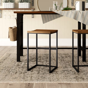 Norsworthy Bar & Counter Stool Solid Wood Brown/Black Finish (set of 2)151CDR