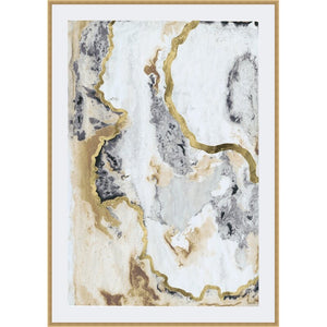 Gray/Gold 'Cinder and Smoke I' - Picture Frame Print on Paper - #39CE