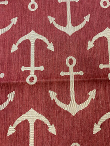 Paseo Maritime Anchors Red/Grain 5 ft. x 7 ft. Indoor/Outdoor Area Rug-Red #6NT