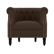 Load image into Gallery viewer, Huntingdon Chesterfield Chair Chocolate Linen(1257)
