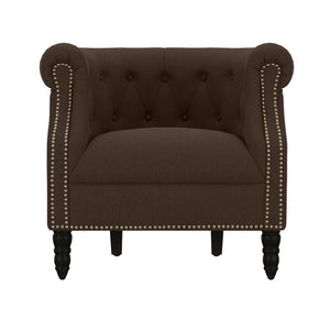 Huntingdon Chesterfield Chair Chocolate Linen(1257)