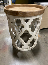 Load image into Gallery viewer, Fir Wood Side Table Distressed White/Natural
