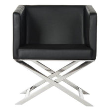 Load image into Gallery viewer, Celine Black Bonded Leather Arm Chair - #132CE

