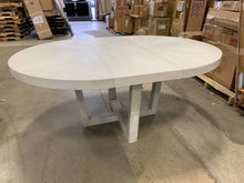 Load image into Gallery viewer, Farmhouse Round extendable table- whitewash grey
