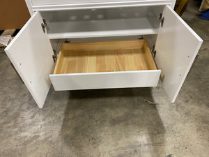 36" Single Sink Vanity White with Marble Top