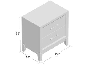 Jerold 2-Drawer Nightstand-White #111-NT