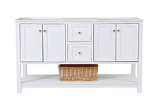 Load image into Gallery viewer, Lakeshore 60&quot; Double Bathroom Vanity, White, Top: Quartz
