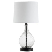 Load image into Gallery viewer, Targari 19 in. Black/Clear Texture Table Lamp with Off-White Shade - #128CE
