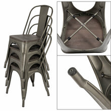 Load image into Gallery viewer, Glennie Metal Slat Back Side Chairs 4pk  Gunmetal(1132)
