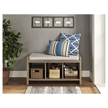 Load image into Gallery viewer, Hendland Entryway Storage Bench with Cushion Drifted Oak(1465)
