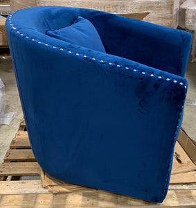 Schueler Swivel Barrel Chair Cobalt Blue