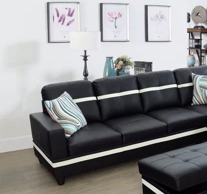 Wilhelmine Sofa Sectional Piece Black/White Stripe