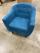 Load image into Gallery viewer, Mid Century Button Tufted Armchair Blue
